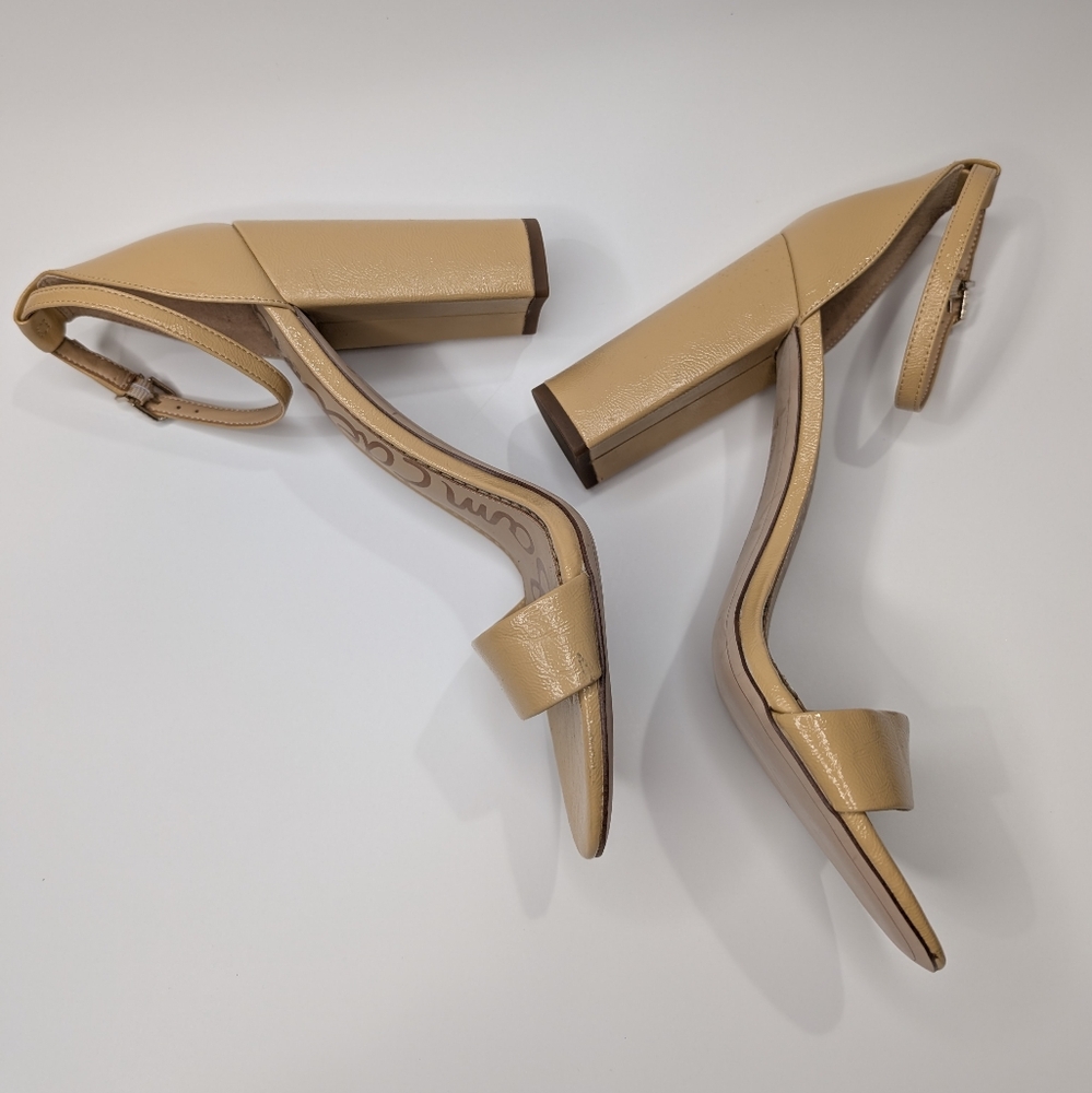 Sam Edelman Yaro Block Heel Sandals Nude Tan Size 10 - Picture 3 of 6